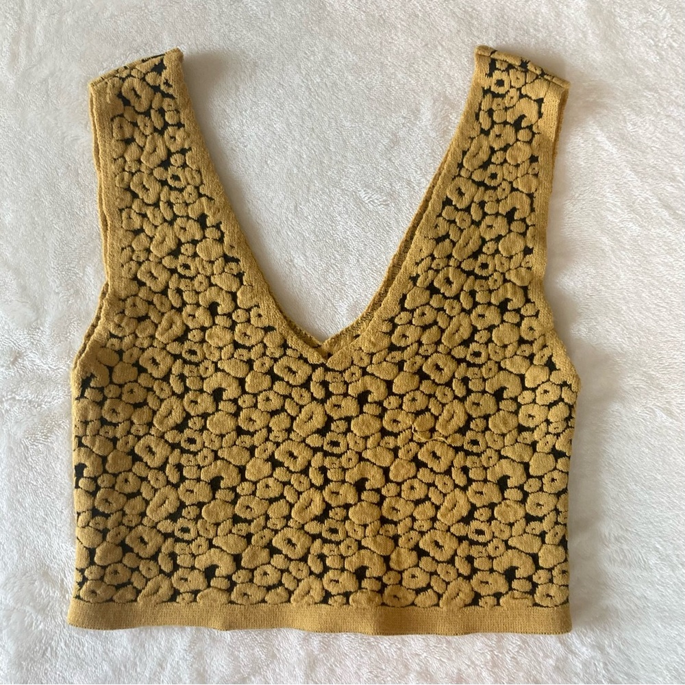 Topshop Leopard Print Cropped Sweater Vest